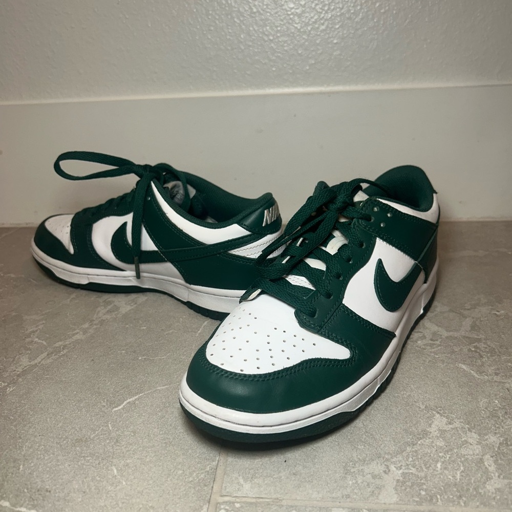 Nike Forest Green and White Athletic Sneakers